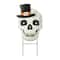 Glitzhome® 38" Lighted Halloween Metal Skull Yard Stake with Timer
